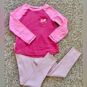 Cat & Jack Pink unicorn Top and leggings